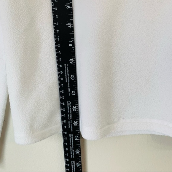 THE North Face woman’s quarter Zip up Fleece Sweater White highlighter Orange XS - Picture 12 of 14